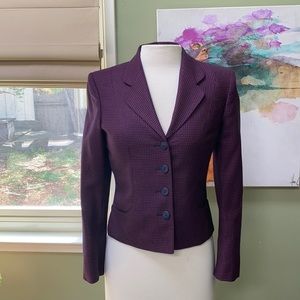 Vintage Laura Ashley Herringbone Wool Crop Blazer - image 1